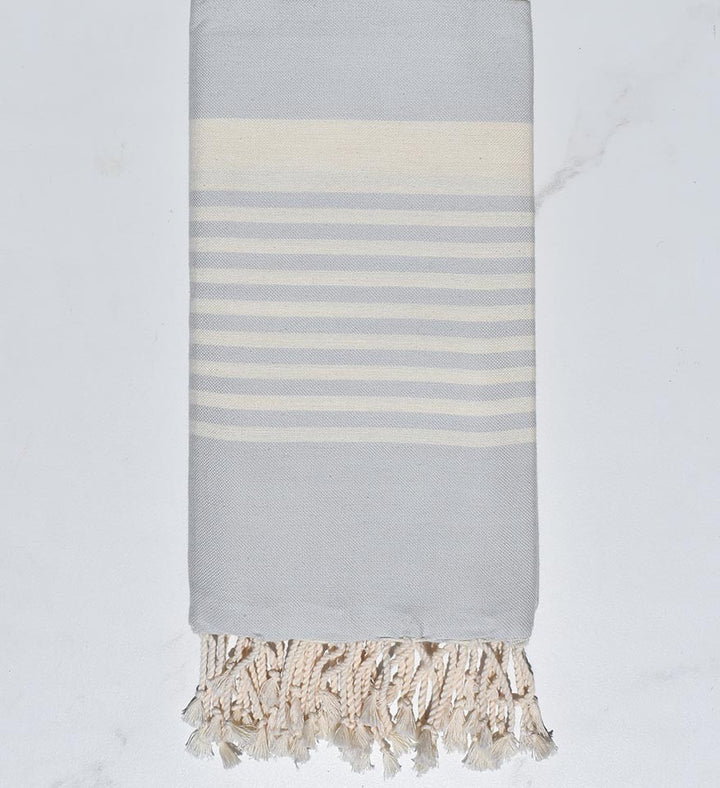 Fouta arthur bleu pale rayée blanc Fouta Tunisia - 5