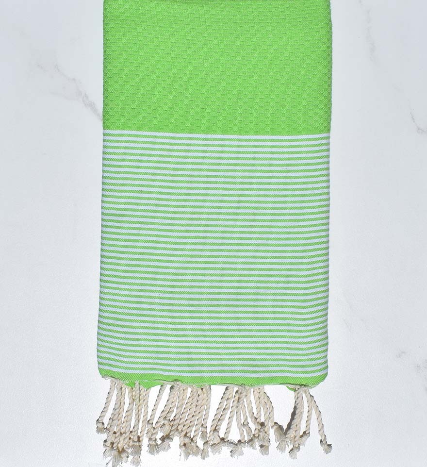 Fouta nid d'abeille vert absinthe Fouta Tunisia - 2