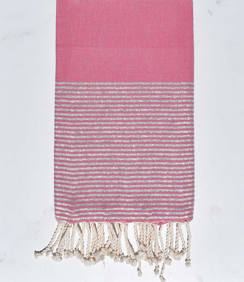 Fouta plate rose moyen argenté Fouta Tunisia - 2