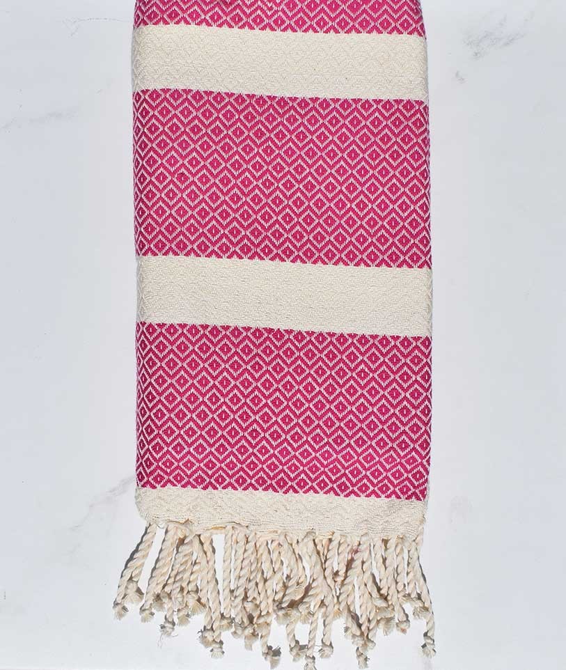 Fouta chevron  rose fushia Fouta Tunisia - 1