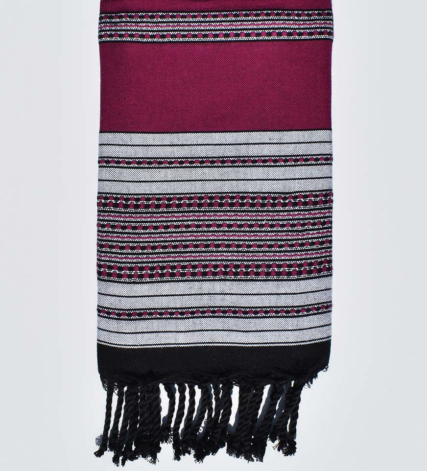 Fouta arabesque prune Fouta Tunisia - 1