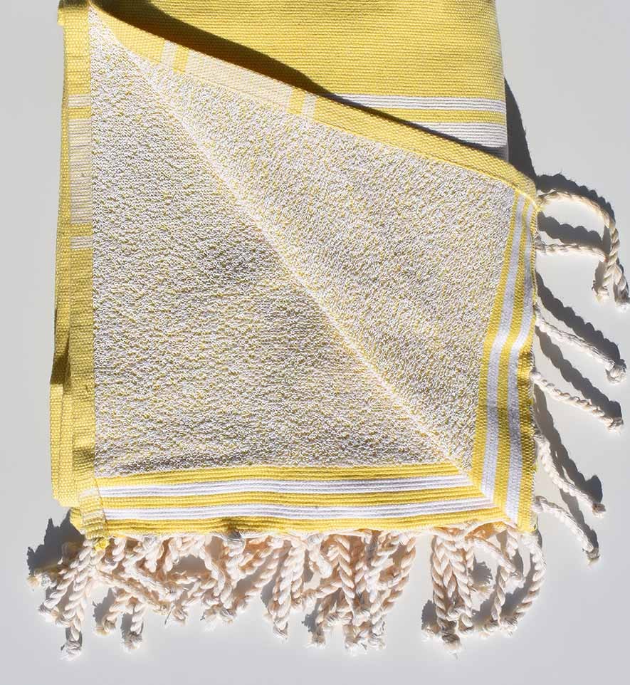 Fouta éponge jaune clair Fouta Tunisia - 2