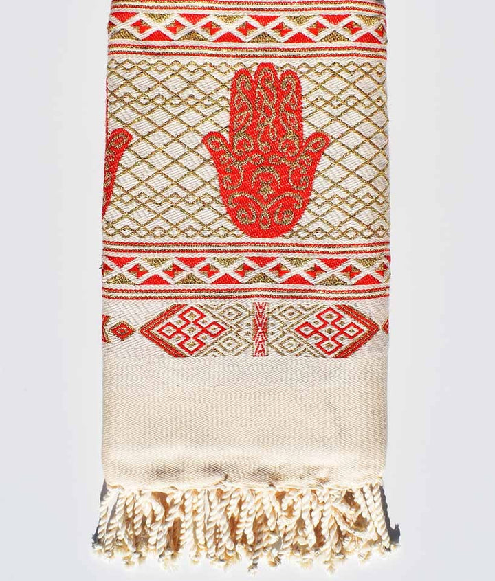 Fouta khomsa rouge alizarine Fouta Tunisia - 2