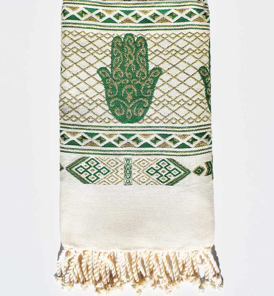 Fouta khomsa vert empire Fouta Tunisia - 2