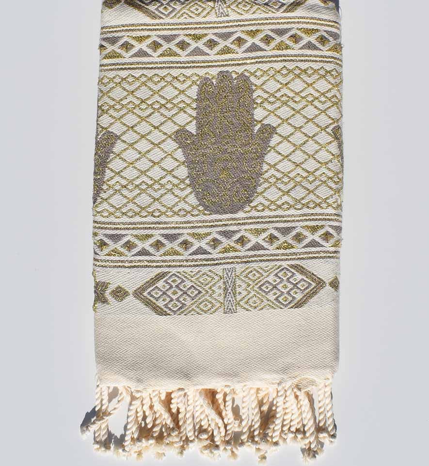 Fouta khomsa taupe Fouta Tunisia - 2