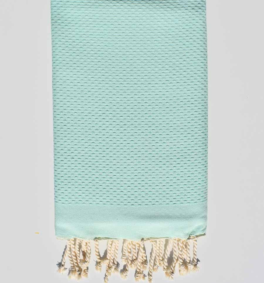 Fouta nid d'abeille unie vert d'eau Fouta Tunisia - 2