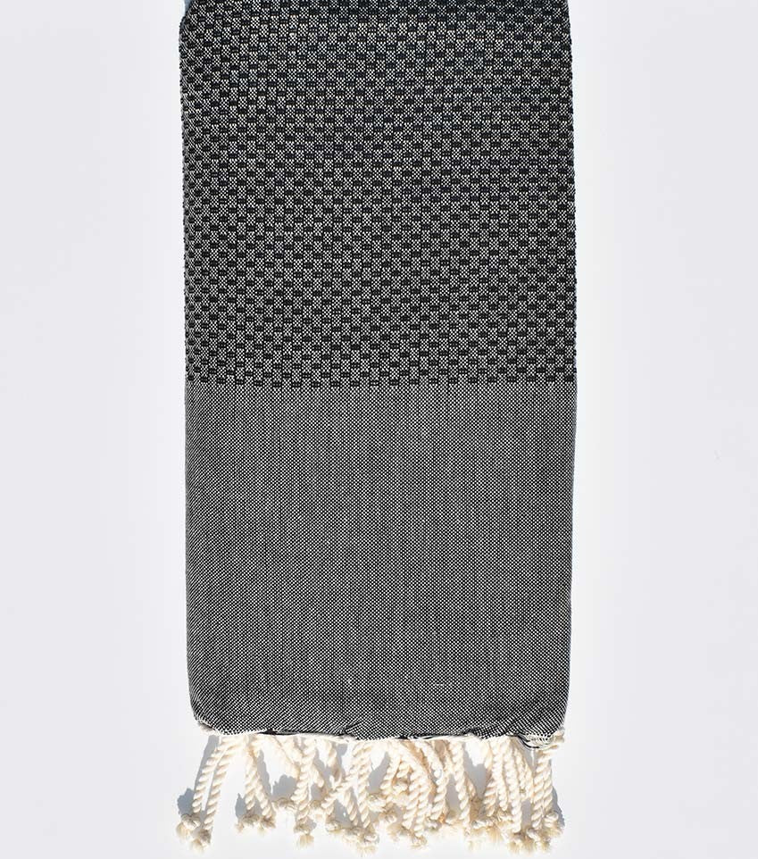 FOUTA nid d'abeille unie gris Fouta Tunisia - 1