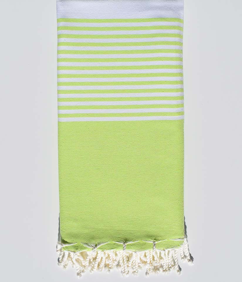 Jeté vert clair avec rayures Fouta Tunisia - 1