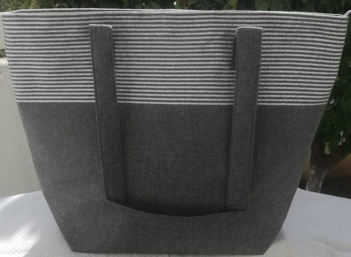 Sac gris foncé avec lurex argenté Fouta Tunisia - 1