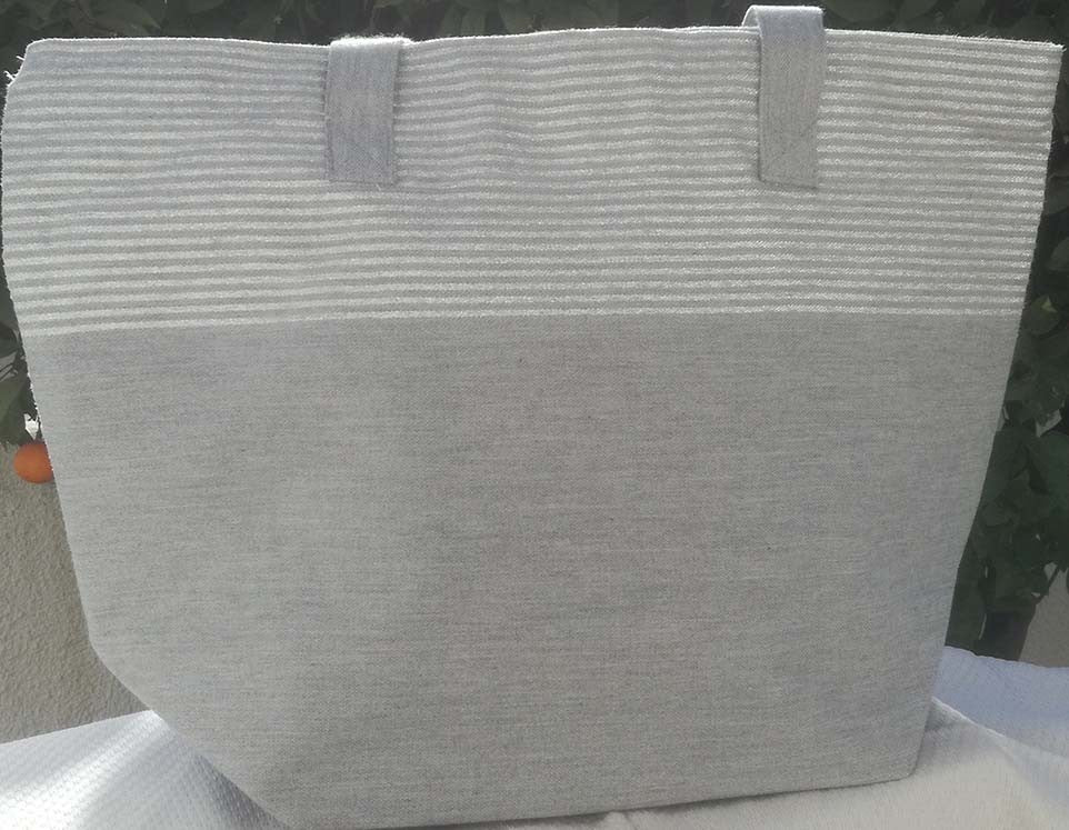 Sac gris avec lurex Fouta Tunisia - 1