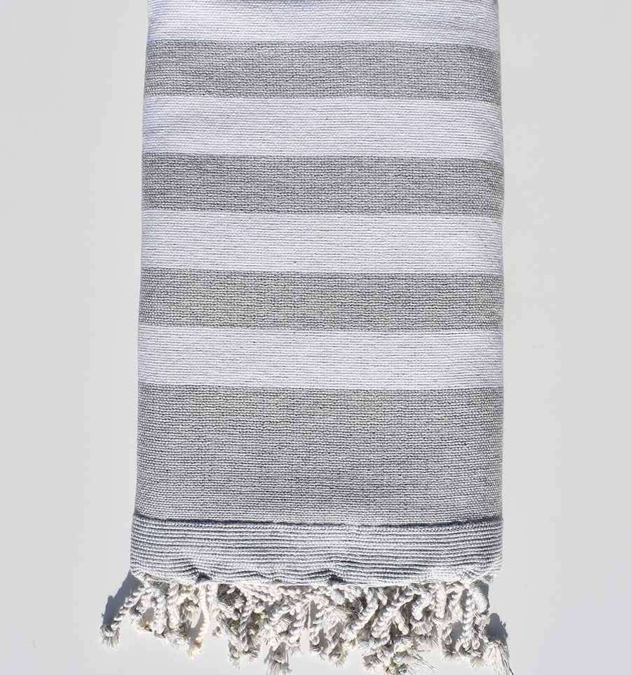 Fouta éponge gris clair et gris  - 1