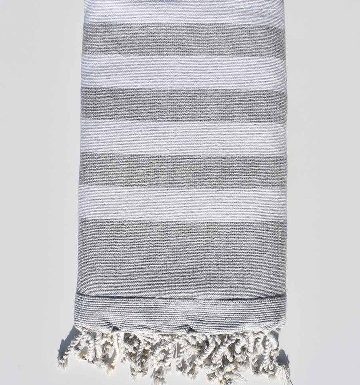 Fouta éponge gris clair et gris  - 1