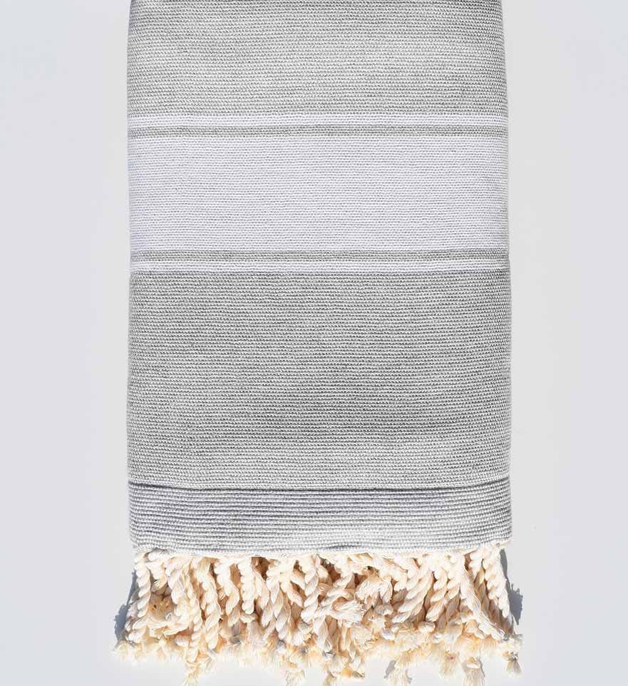 Fouta éponge gris clair Fouta Tunisia - 1