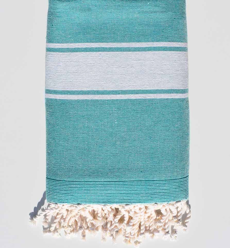 Fouta éponge vert sarcelle Fouta Tunisia - 1