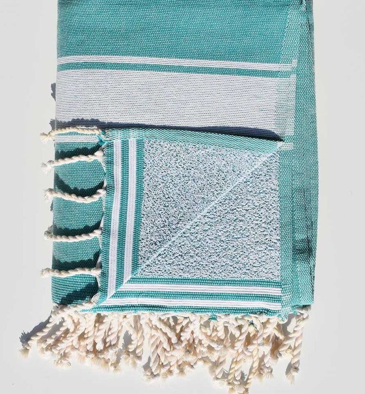 Fouta éponge vert sarcelle Fouta Tunisia - 2