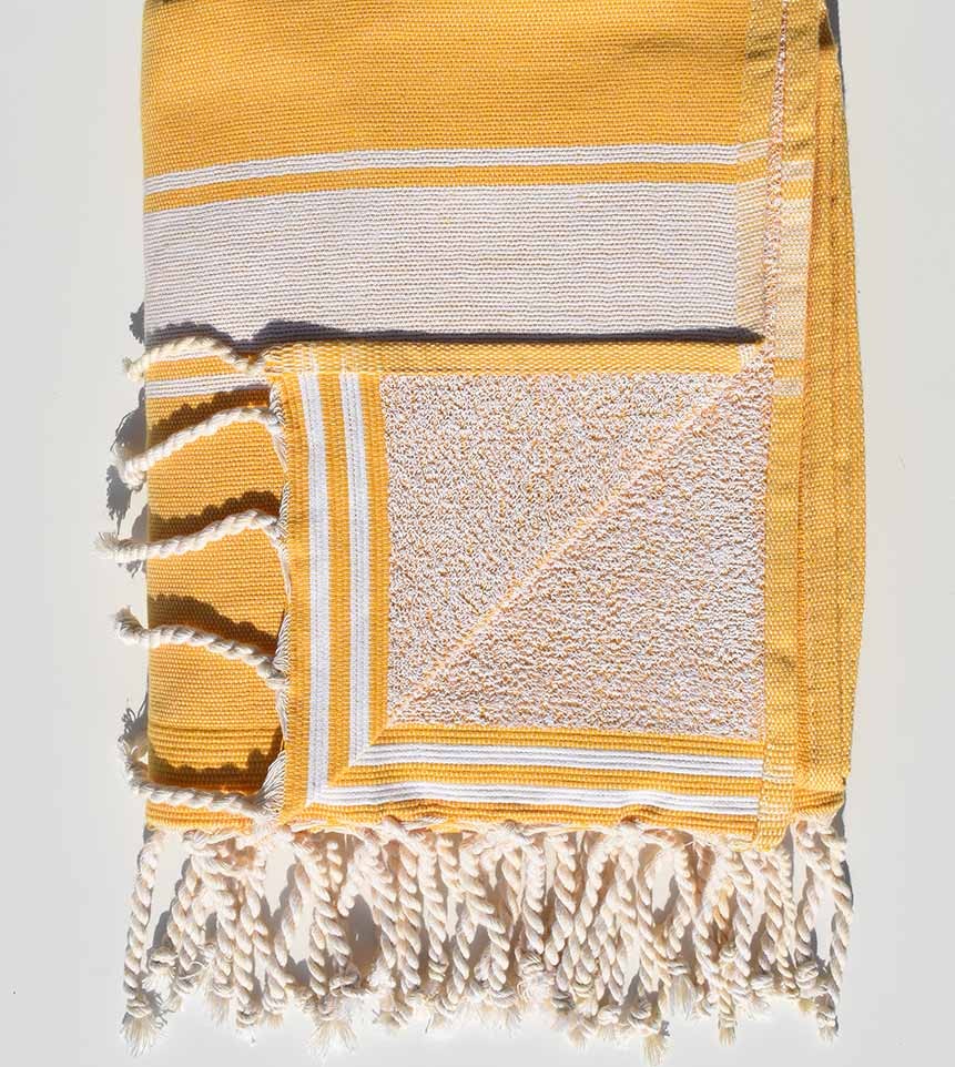 Fouta éponge jaune aurore Fouta Tunisia - 2