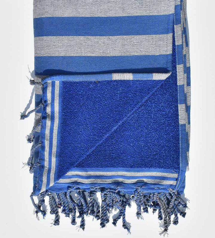 Éponge gris et bleu Fouta Tunisia - 2