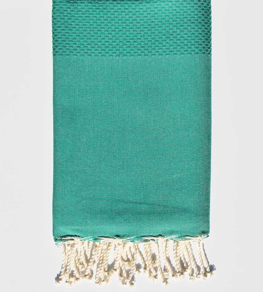 FOUTA Nid d'abeille unie verte  - 1