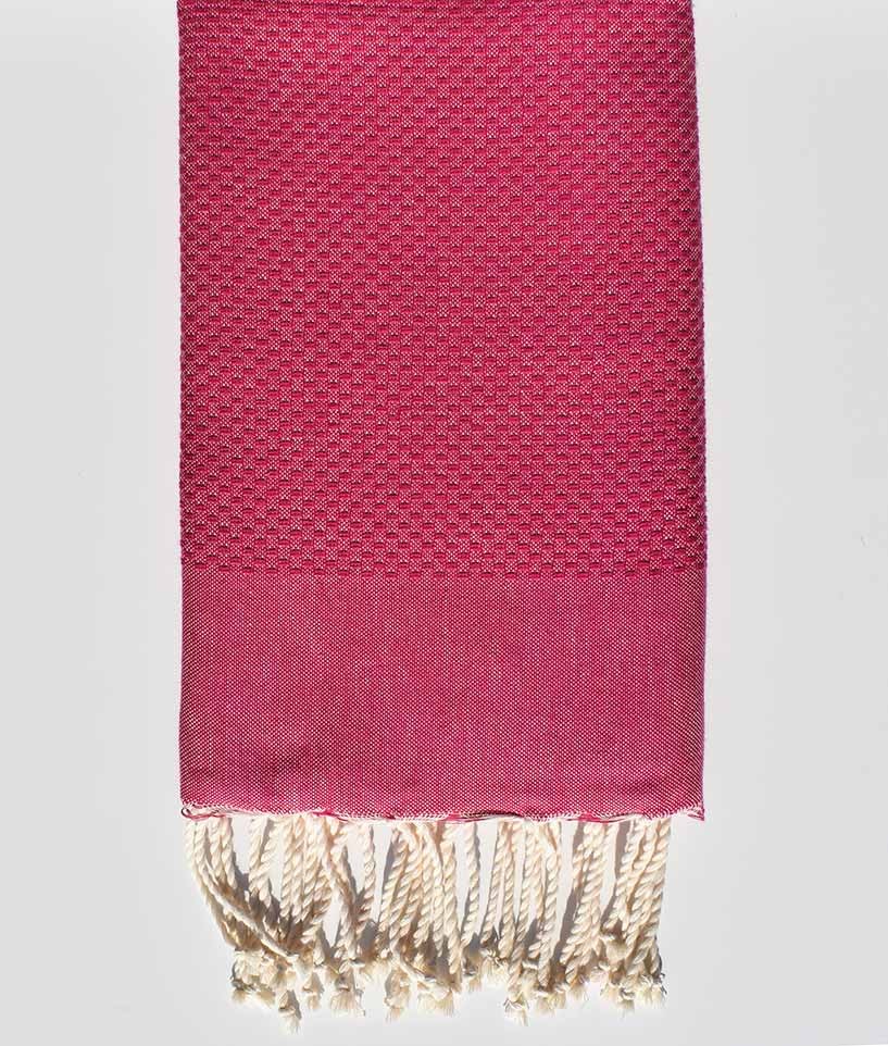 Serviette de plage unie magenta fushia foncé Fouta Tunisia - 1