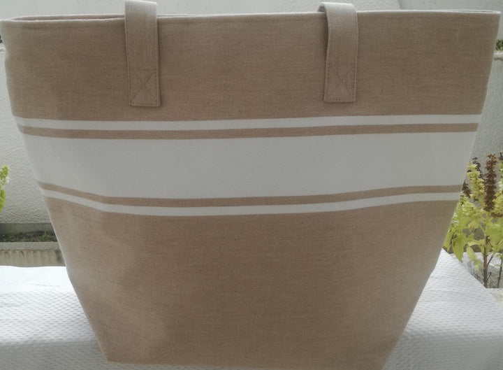 Sac de plage grège Fouta Tunisia - 1