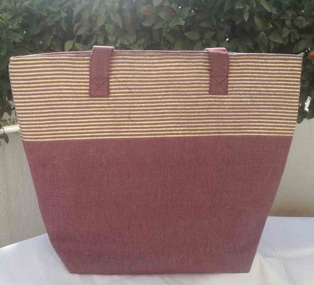 Sac rouge bourgogne avec lurex Fouta Tunisia - 2