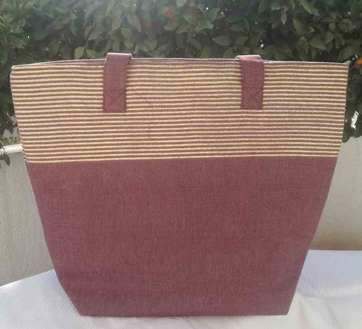 Sac rouge bourgogne avec lurex Fouta Tunisia - 2