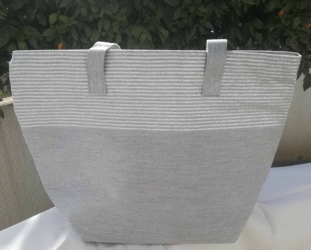 Sac gris avec lurex Fouta Tunisia - 2