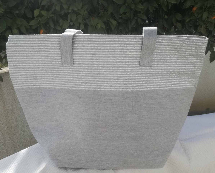 Sac gris avec lurex Fouta Tunisia - 2