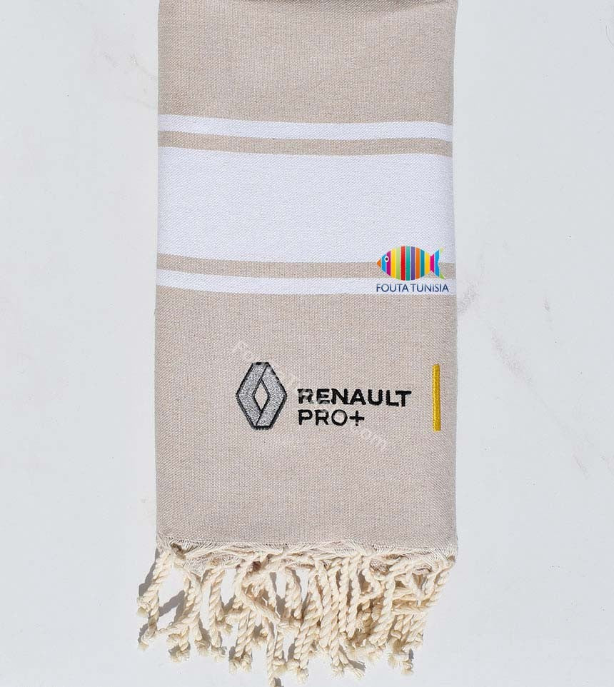 Serviette de plage brodée Renault Fouta Tunisia - 1