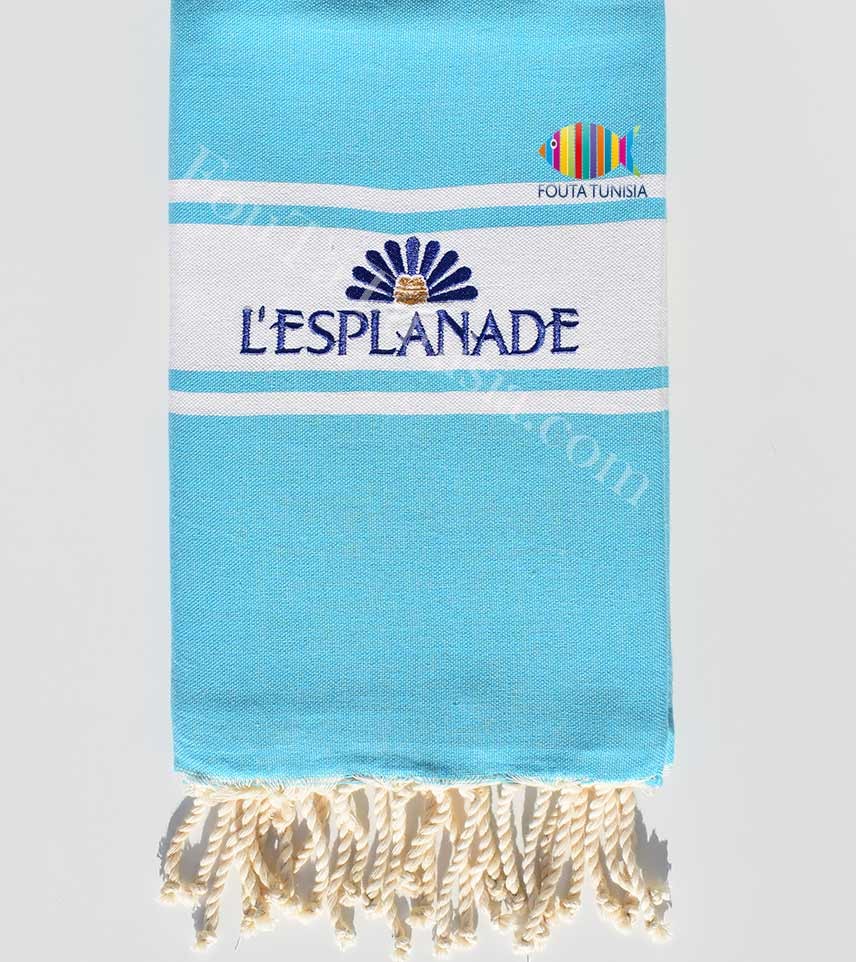 Serviette de plage brodée l'esplanade Fouta Tunisia - 1