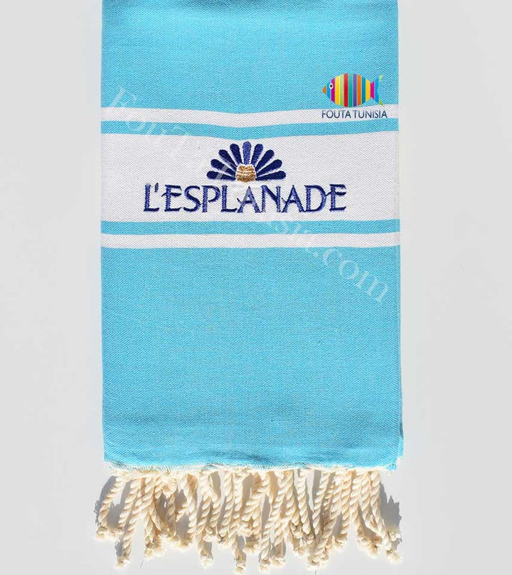 Serviette de plage brodée l'esplanade Fouta Tunisia - 1