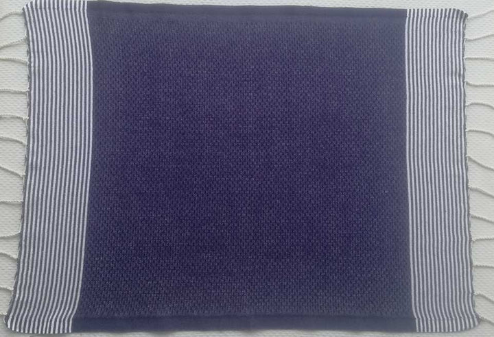 Lot de 10 serviettes de table bleu nuit Fouta Tunisia - 2