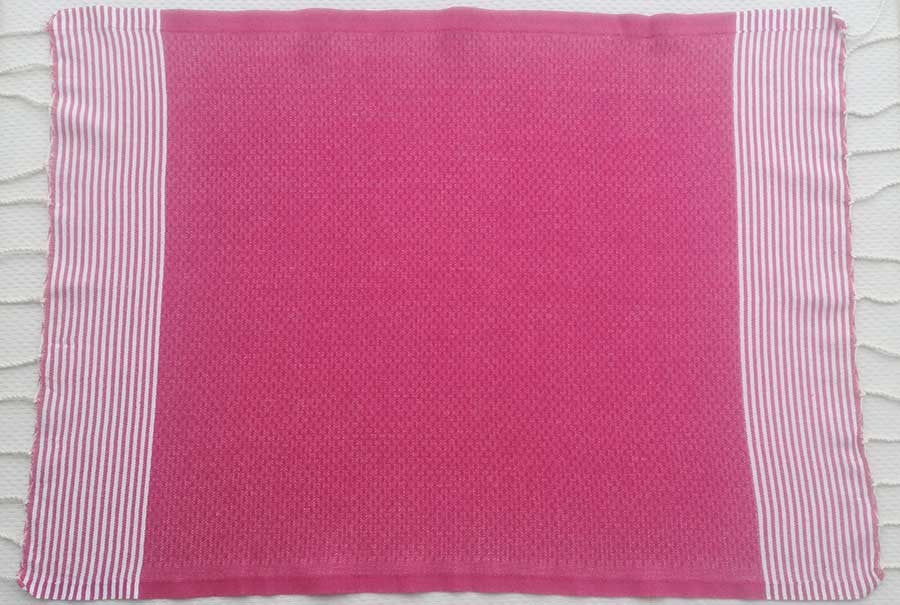 Lot de 10 serviettes de table couleur rose avec rayures Fouta Tunisia - 2