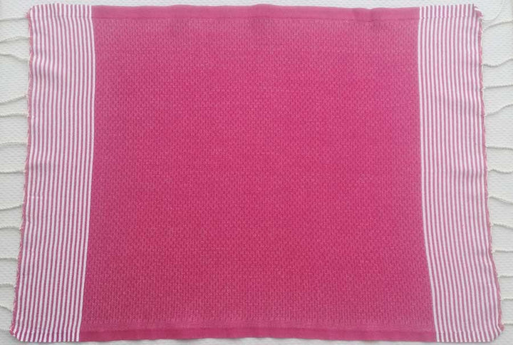 Lot de 10 serviettes de table couleur rose avec rayures Fouta Tunisia - 2