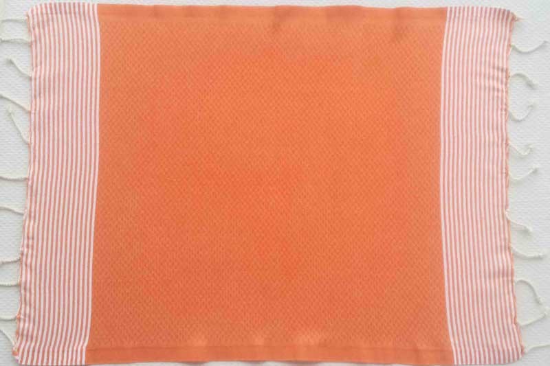Lot de 10 serviettes de table couleur orange Fouta Tunisia - 1