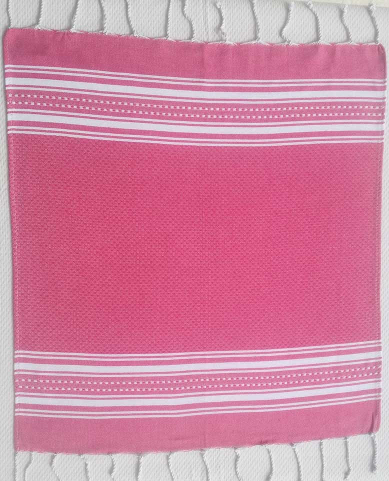 Mini serviette rose et blanc Fouta Tunisia - 1