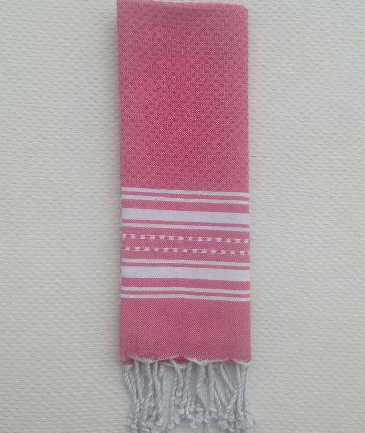 Mini serviette rose et blanc Fouta Tunisia - 2