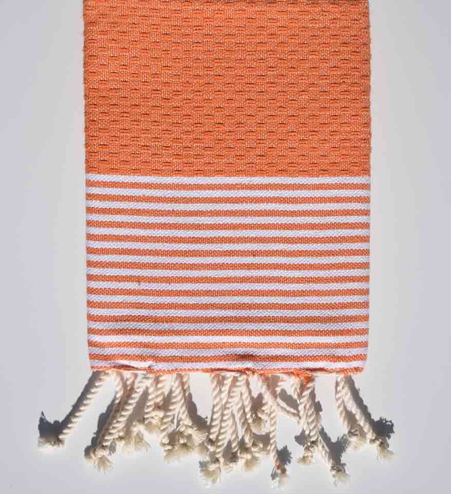 Lot de 10 serviettes de table couleur orange Fouta Tunisia - 2