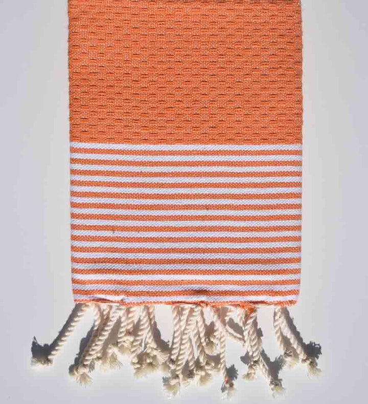 Lot de 10 serviettes de table couleur orange Fouta Tunisia - 2