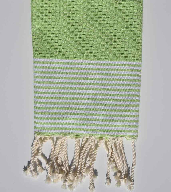 Lot de 10 serviettes de table vert anis clair Fouta Tunisia - 3