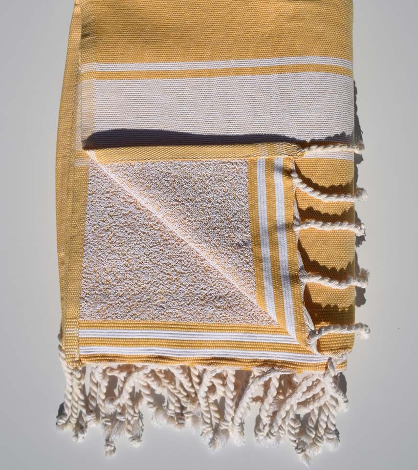 Fouta éponge jaune aurore Fouta Tunisia - 3