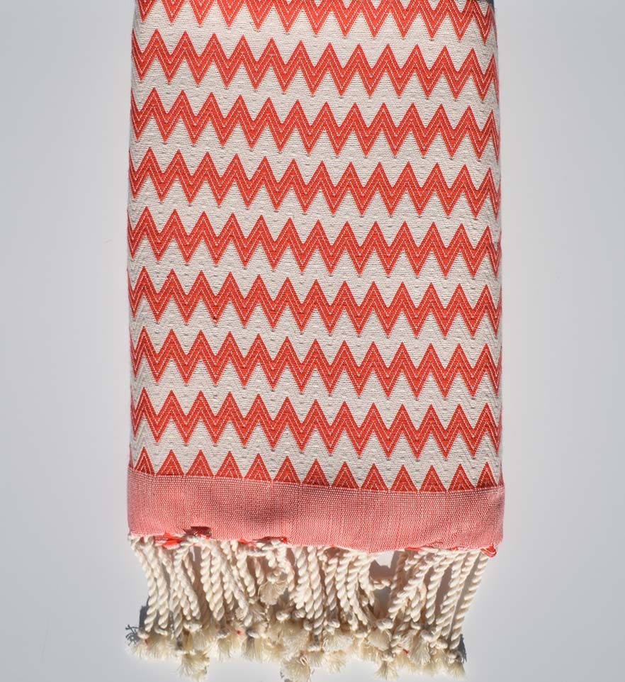 Fouta zigzag corail Fouta Tunisia - 2