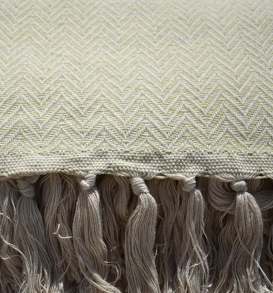 Plaid vert pistache Fouta Tunisia - 2