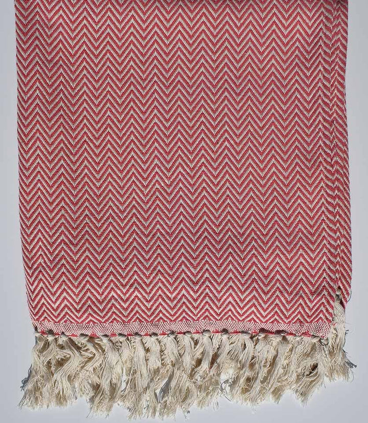 Plaid rose bonbon Fouta Tunisia - 1