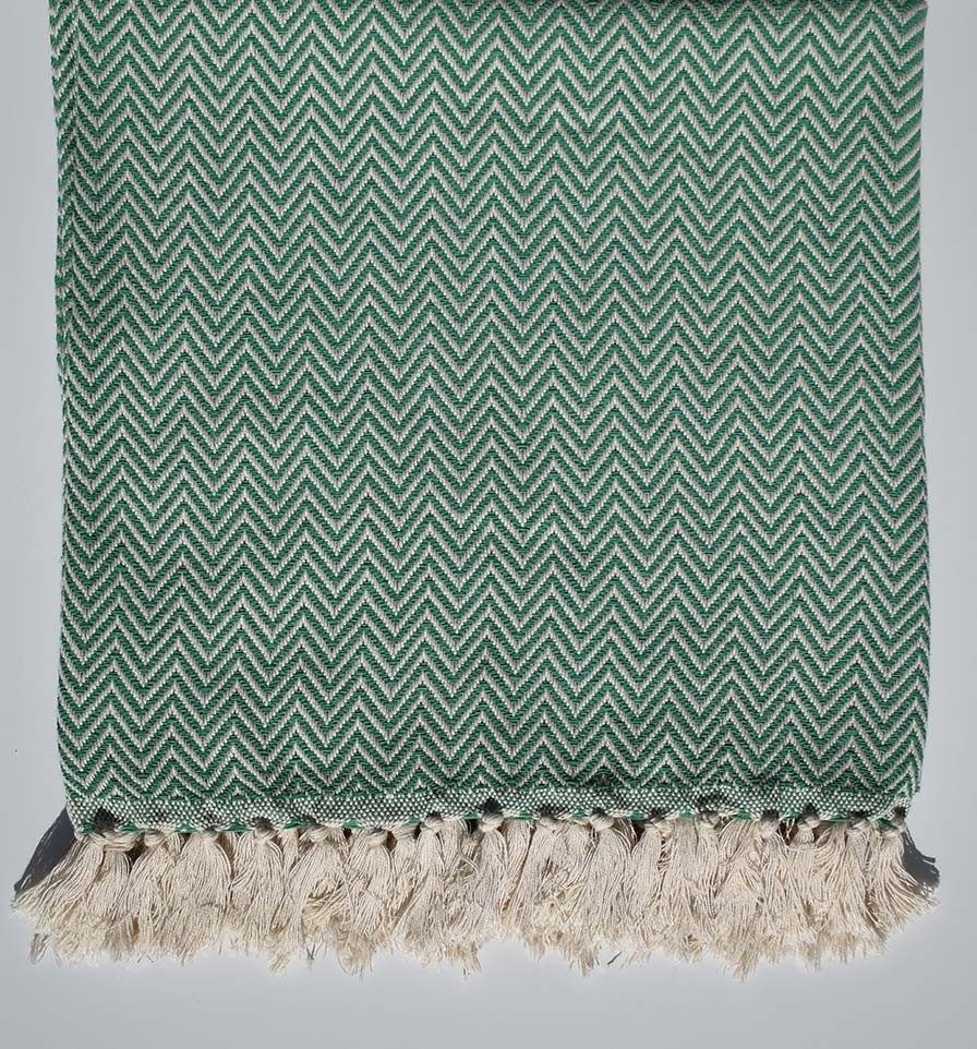 Plaid vert gazon Fouta Tunisia - 1