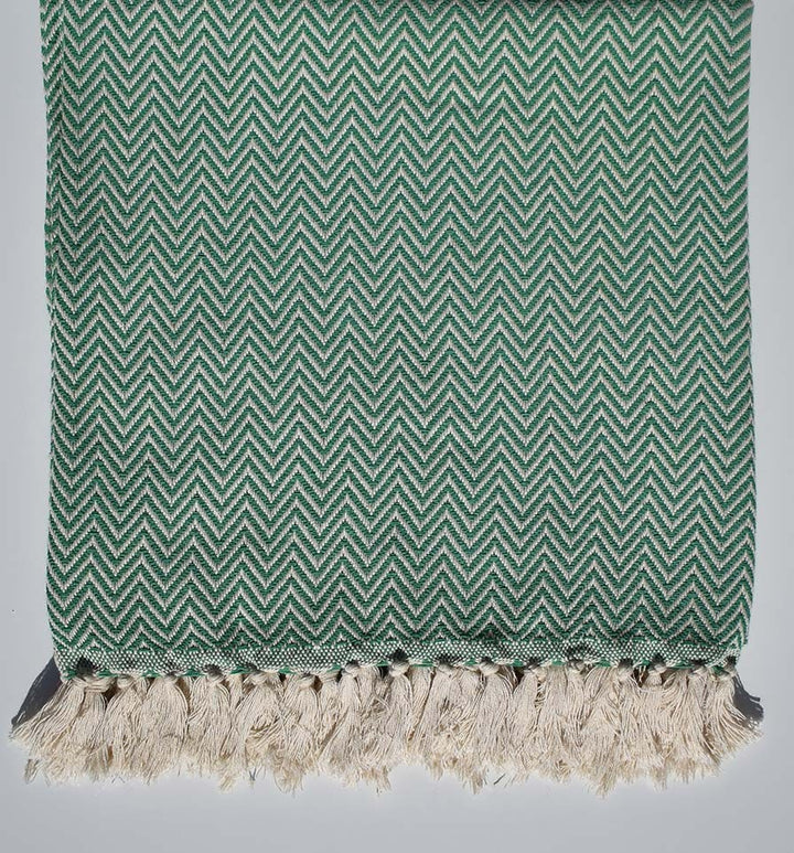 Plaid vert gazon Fouta Tunisia - 1