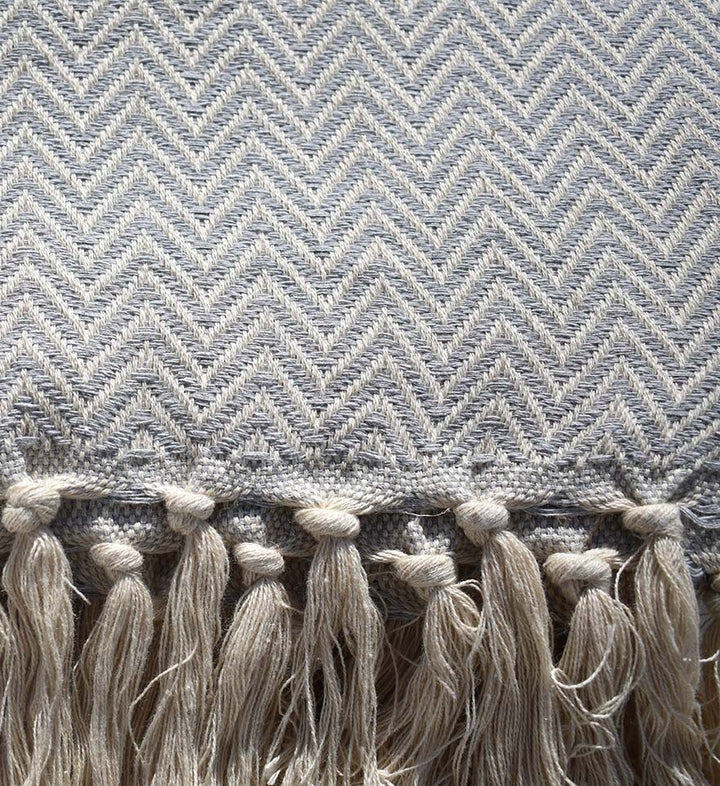 Plaid gris clair Fouta Tunisia - 2