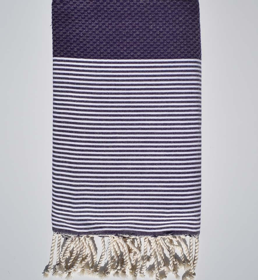 FOUTA NID D'ABEILLE Violet foncé Fouta Tunisia - 1