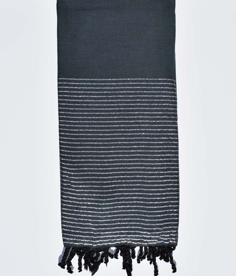 Jeté vert de chrome foncé avec lurex Fouta Tunisia - 1