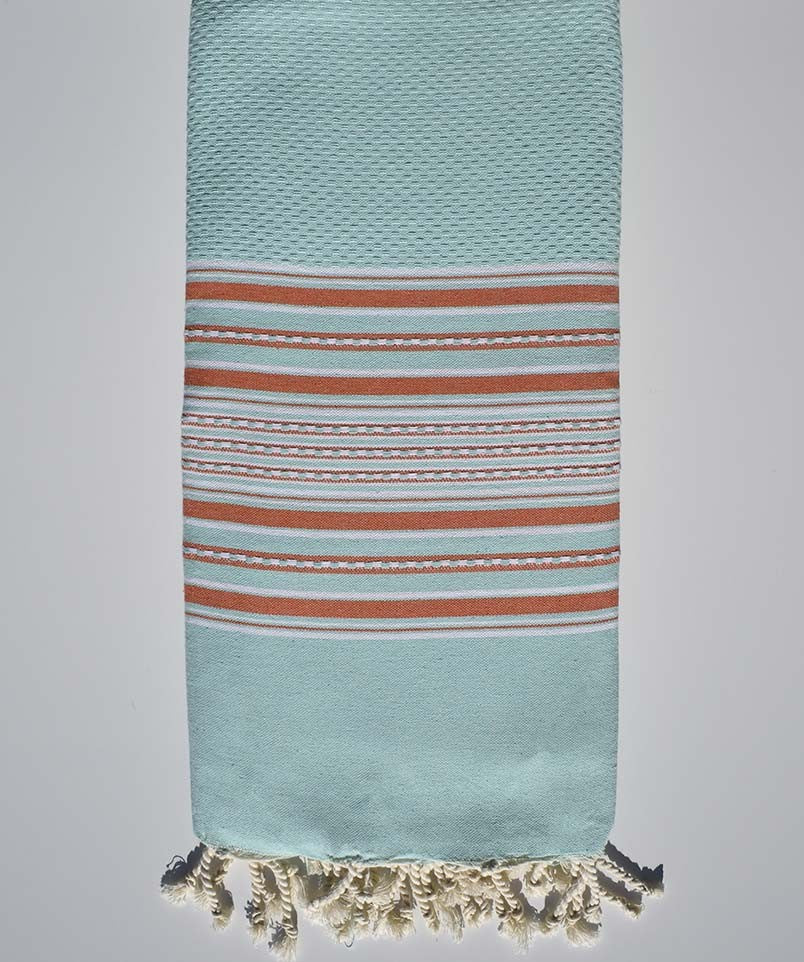 jeté arabesque azurin rayée orange  - 1